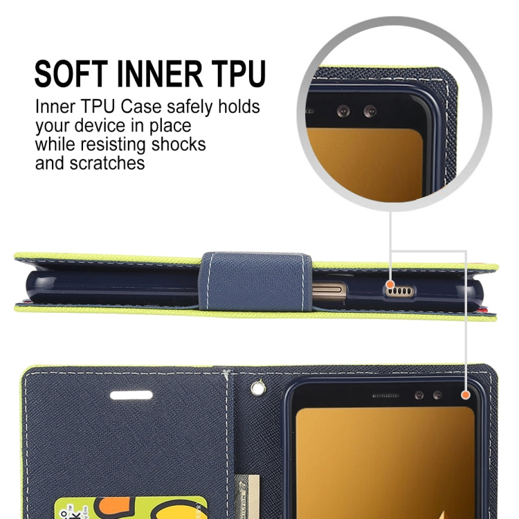 GOOSPERY FANCY DIARY Horizontal Flip PU Leather Case for Galaxy A8 (2018), with Card Slots & Holder
