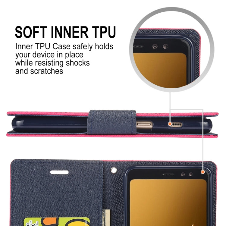 GOOSPERY FANCY DIARY Horizontal Flip PU Leather Case for Galaxy A8 (2018), with Card Slots & Holder