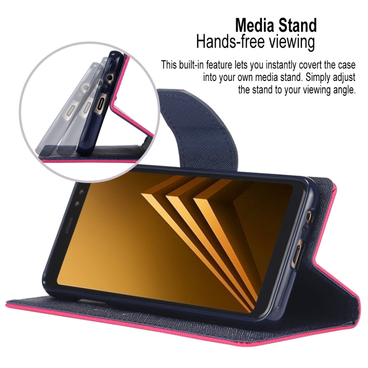 GOOSPERY FANCY DIARY Horizontal Flip PU Leather Case for Galaxy A8 (2018), with Card Slots & Holder