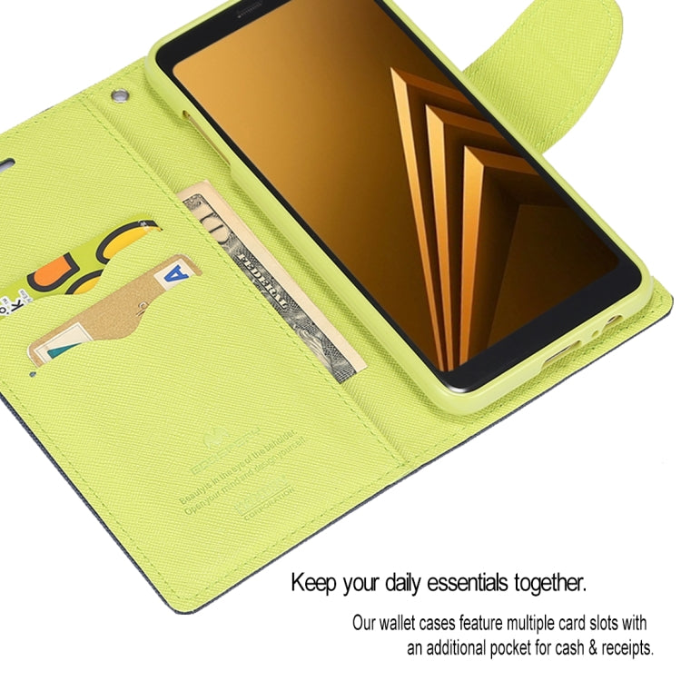 GOOSPERY FANCY DIARY Horizontal Flip PU Leather Case for Galaxy A8 (2018), with Card Slots & Holder