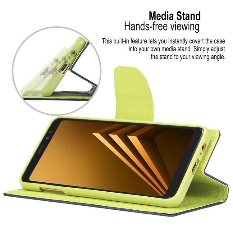 GOOSPERY FANCY DIARY Horizontal Flip PU Leather Case for Galaxy A8 (2018), with Card Slots & Holder