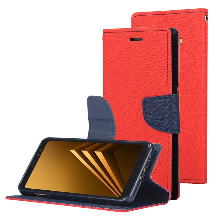 GOOSPERY FANCY DIARY Horizontal Flip PU Leather Case for Galaxy A8 (2018), with Card Slots & Holder