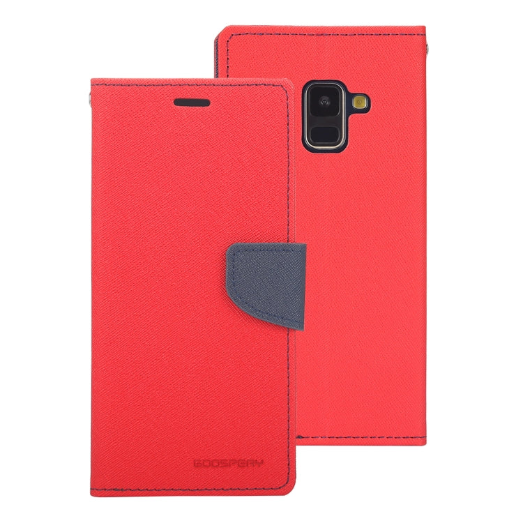 GOOSPERY FANCY DIARY Horizontal Flip PU Leather Case for Galaxy A8 (2018), with Card Slots & Holder