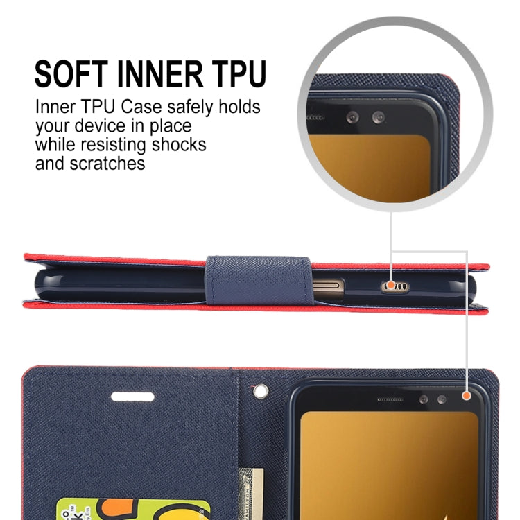 GOOSPERY FANCY DIARY Horizontal Flip PU Leather Case for Galaxy A8 (2018), with Card Slots & Holder