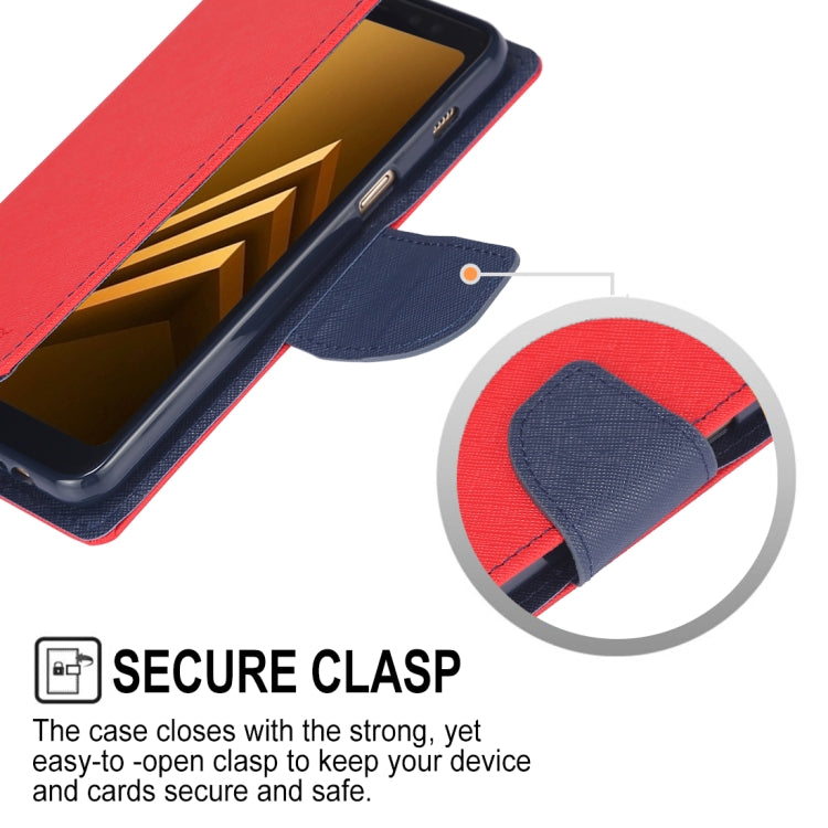 GOOSPERY FANCY DIARY Horizontal Flip PU Leather Case for Galaxy A8 (2018), with Card Slots & Holder