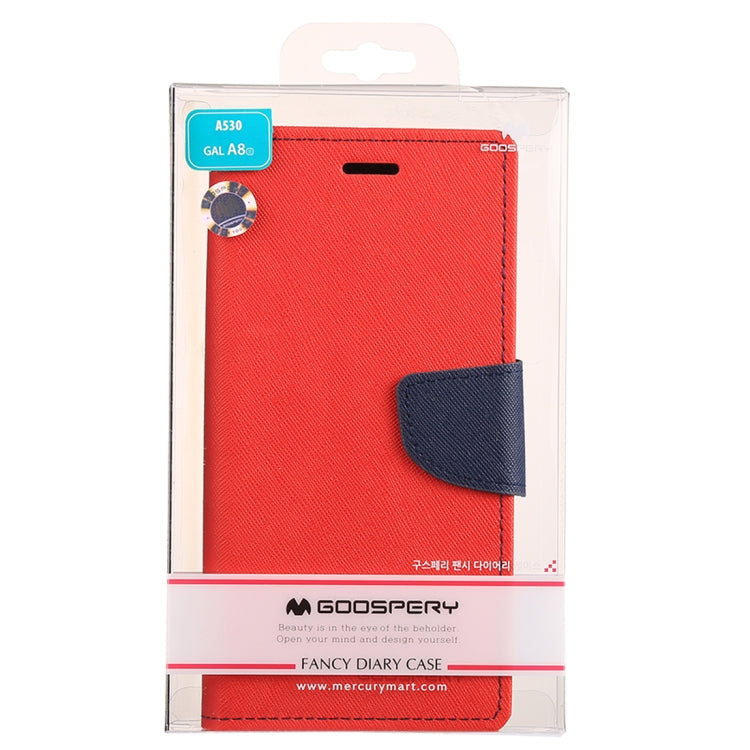 GOOSPERY FANCY DIARY Horizontal Flip PU Leather Case for Galaxy A8 (2018), with Card Slots & Holder