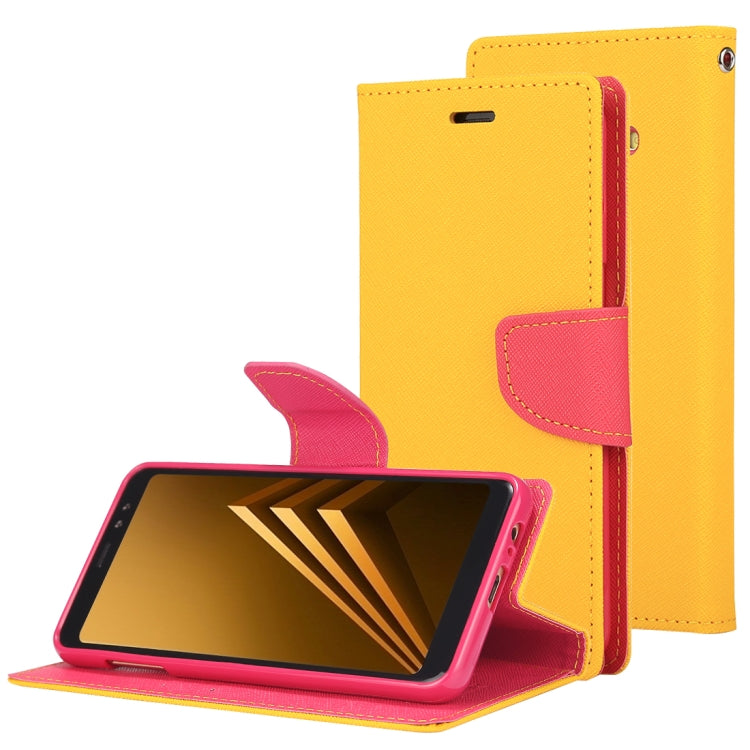 GOOSPERY FANCY DIARY Horizontal Flip PU Leather Case for Galaxy A8 (2018), with Card Slots & Holder