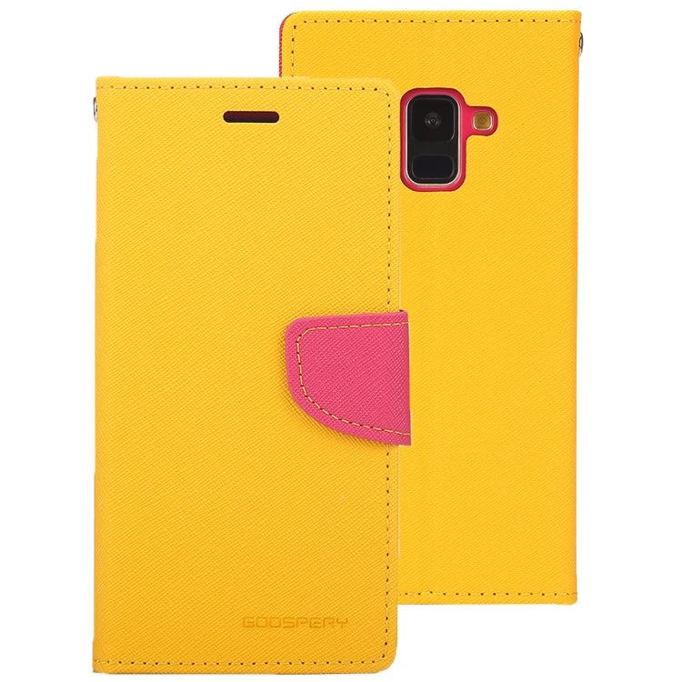 GOOSPERY FANCY DIARY Horizontal Flip PU Leather Case for Galaxy A8 (2018), with Card Slots & Holder