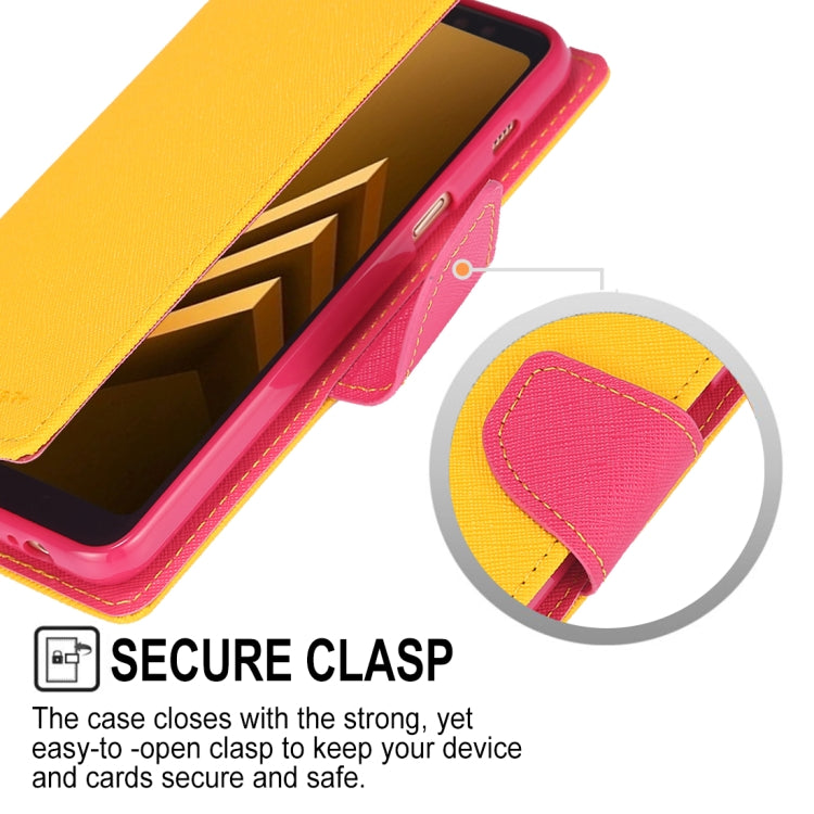 GOOSPERY FANCY DIARY Horizontal Flip PU Leather Case for Galaxy A8 (2018), with Card Slots & Holder