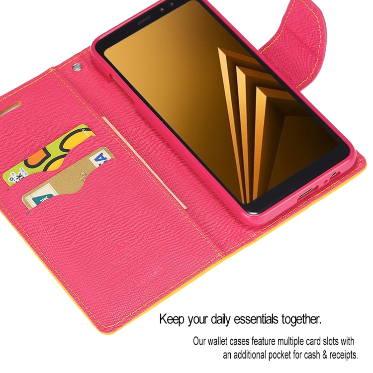 GOOSPERY FANCY DIARY Horizontal Flip PU Leather Case for Galaxy A8 (2018), with Card Slots & Holder