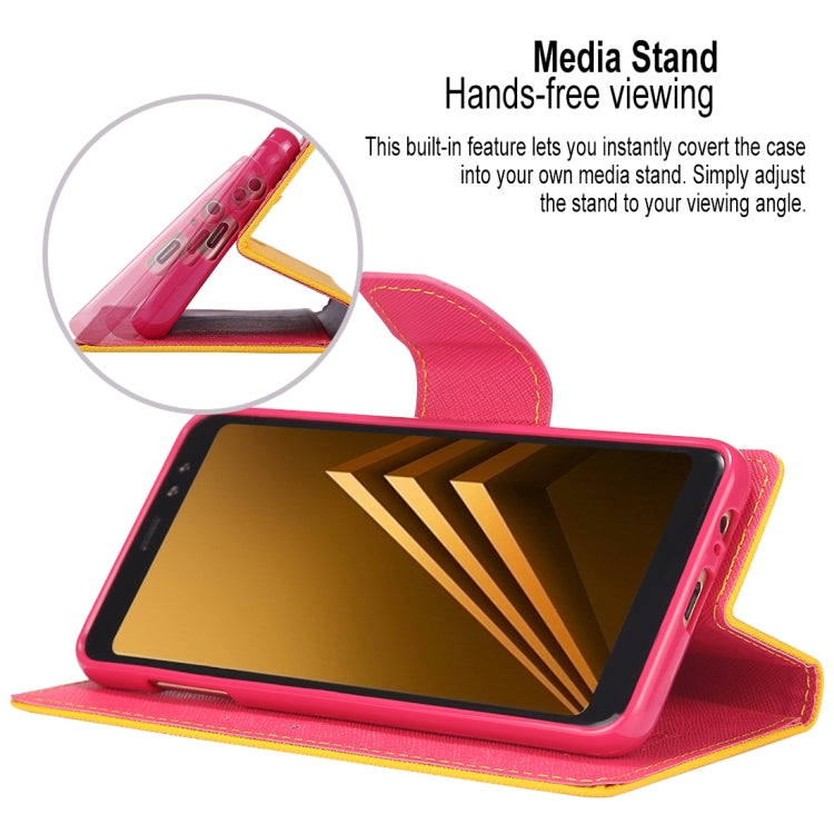 GOOSPERY FANCY DIARY Horizontal Flip PU Leather Case for Galaxy A8 (2018), with Card Slots & Holder