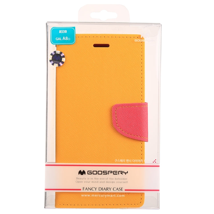 GOOSPERY FANCY DIARY Horizontal Flip PU Leather Case for Galaxy A8 (2018), with Card Slots & Holder
