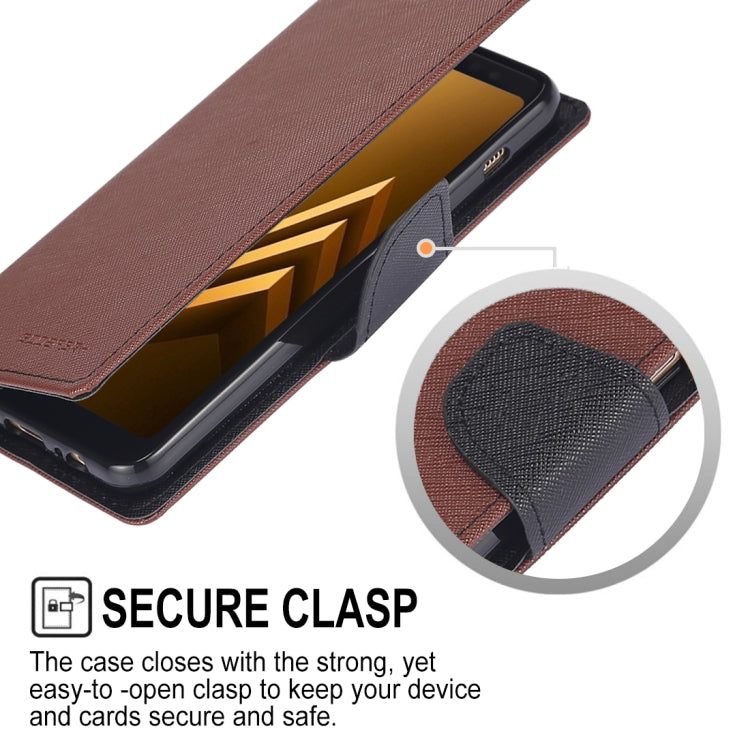 GOOSPERY FANCY DIARY Horizontal Flip PU Leather Case for Galaxy A8 (2018), with Card Slots & Holder