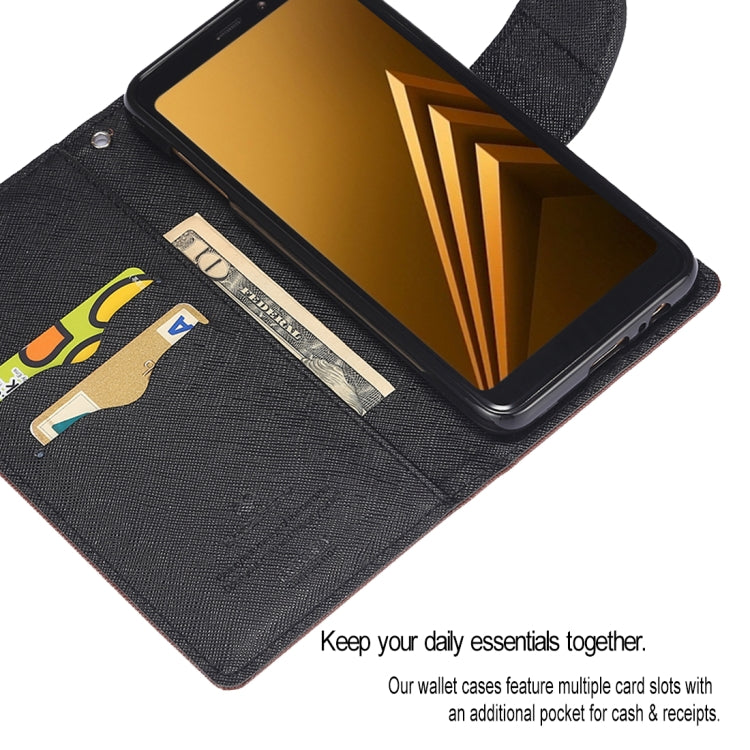 GOOSPERY FANCY DIARY Horizontal Flip PU Leather Case for Galaxy A8 (2018), with Card Slots & Holder