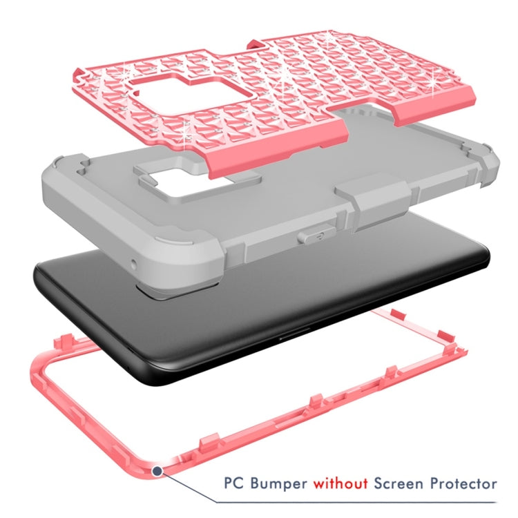 For Galaxy S9 Silicone + PC Crystal Encrusted Protective Back Cover Soft Case
