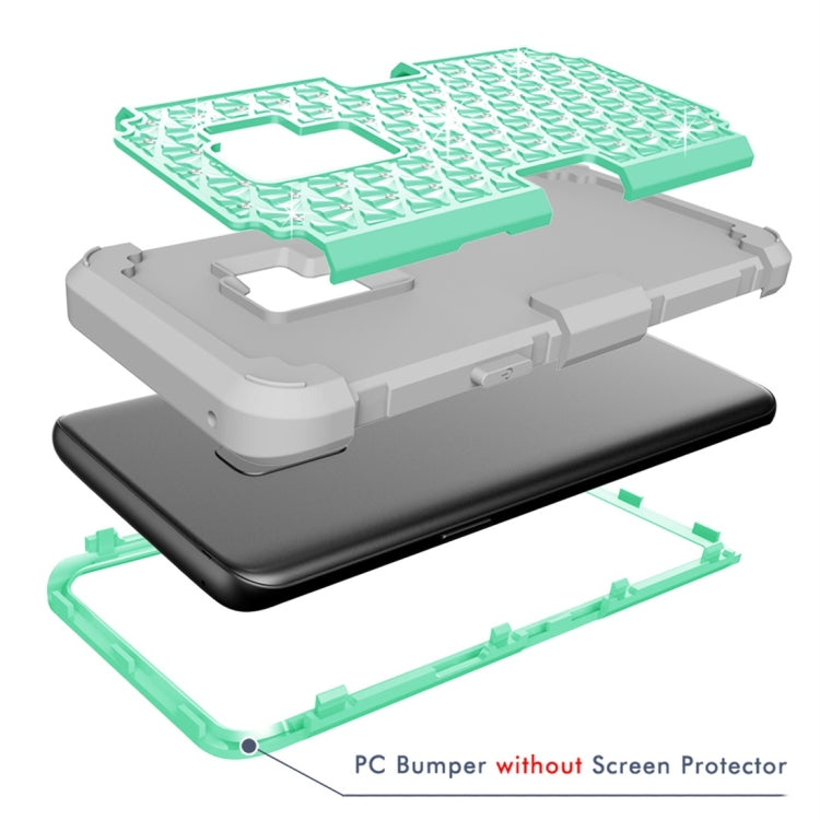 For Galaxy S9 Silicone + PC Crystal Encrusted Protective Back Cover Soft Case