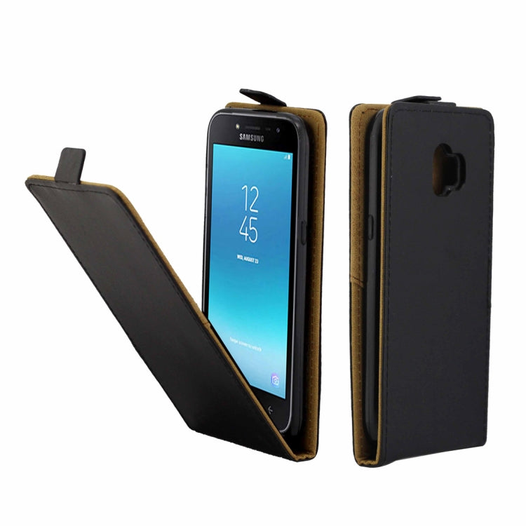 Business Style Vertical Flip TPU Leather Case  for Galaxy J2 Pro (2018) , with Card Slot (Black)