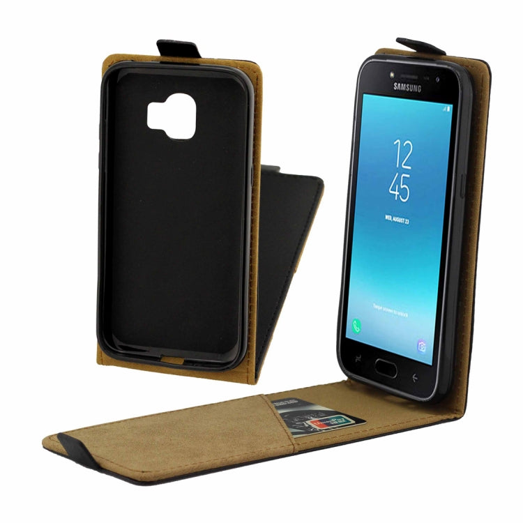 Business Style Vertical Flip TPU Leather Case  for Galaxy J2 Pro (2018) , with Card Slot (Black)