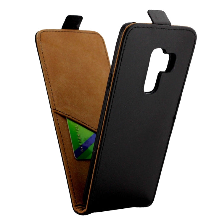 Business Style Vertical Flip TPU Leather Case  for Galaxy S9 , with Card Slot (Black)