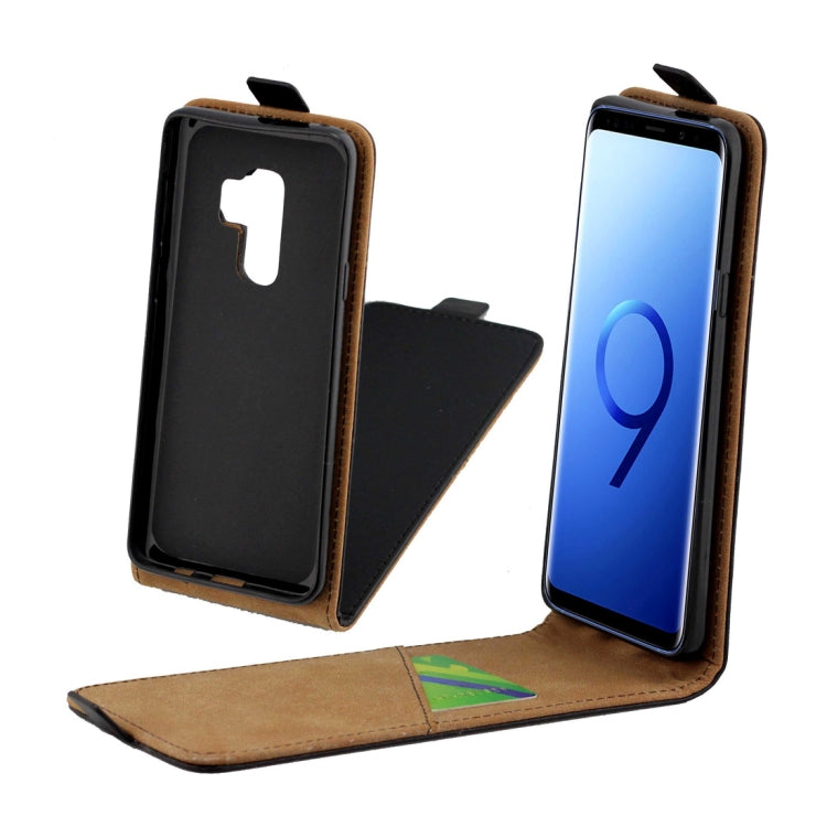 Business Style Vertical Flip TPU Leather Case  for Galaxy S9 , with Card Slot (Black)