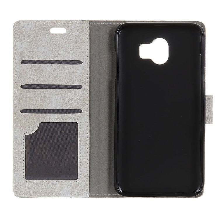 Retro Crazy Horse Texture Horizontal Flip Leather Case for Galaxy J4 (2018)