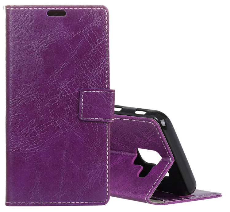 Retro Crazy Horse Texture Horizontal Flip Leather Case for Galaxy J6 (2018)(EU Version), with Holder & Card Slots & Wallet & Photo Frame