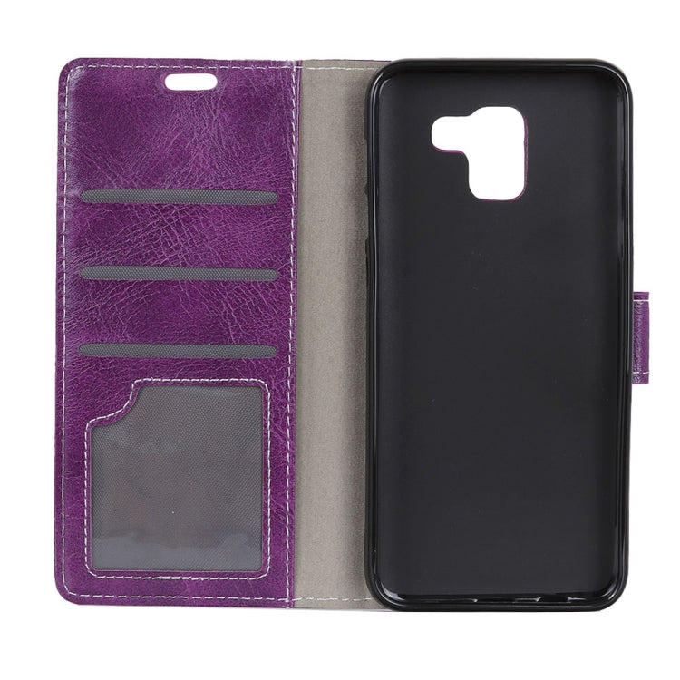 Retro Crazy Horse Texture Horizontal Flip Leather Case for Galaxy J6 (2018)(EU Version), with Holder & Card Slots & Wallet & Photo Frame