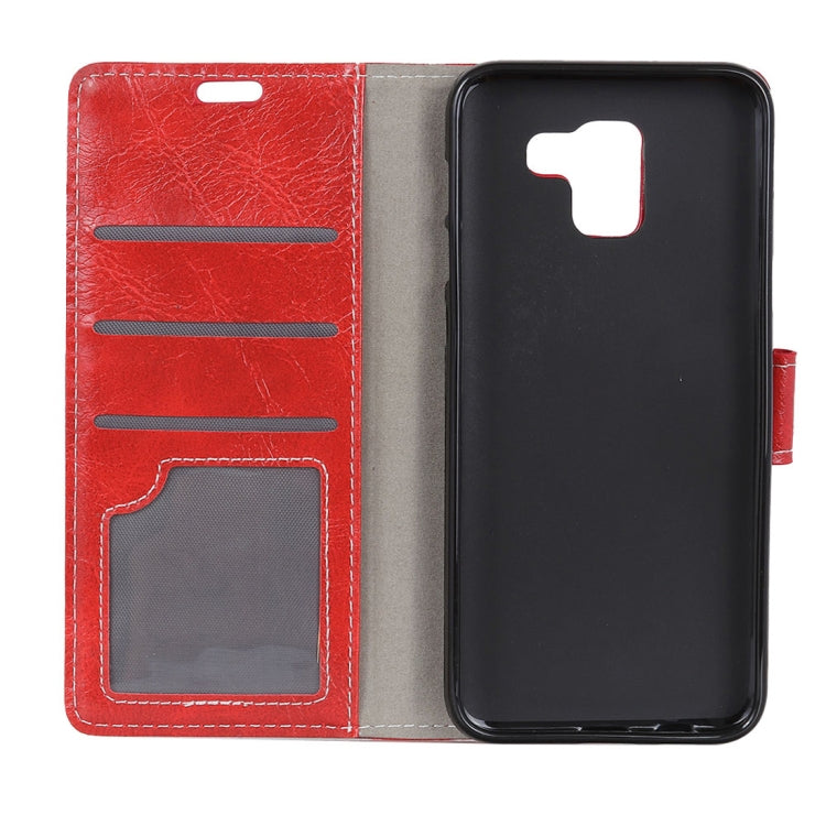Retro Crazy Horse Texture Horizontal Flip Leather Case for Galaxy J6 (2018)(EU Version), with Holder & Card Slots & Wallet & Photo Frame