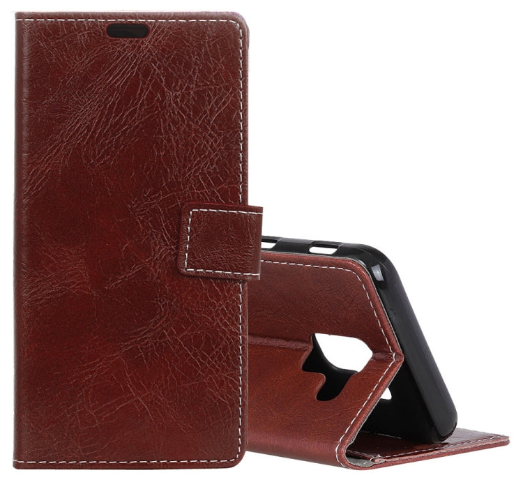 Retro Crazy Horse Texture Horizontal Flip Leather Case for Galaxy J6 (2018)(EU Version), with Holder & Card Slots & Wallet & Photo Frame