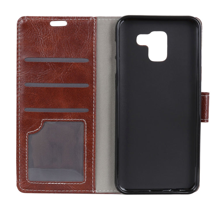 Retro Crazy Horse Texture Horizontal Flip Leather Case for Galaxy J6 (2018)(EU Version), with Holder & Card Slots & Wallet & Photo Frame