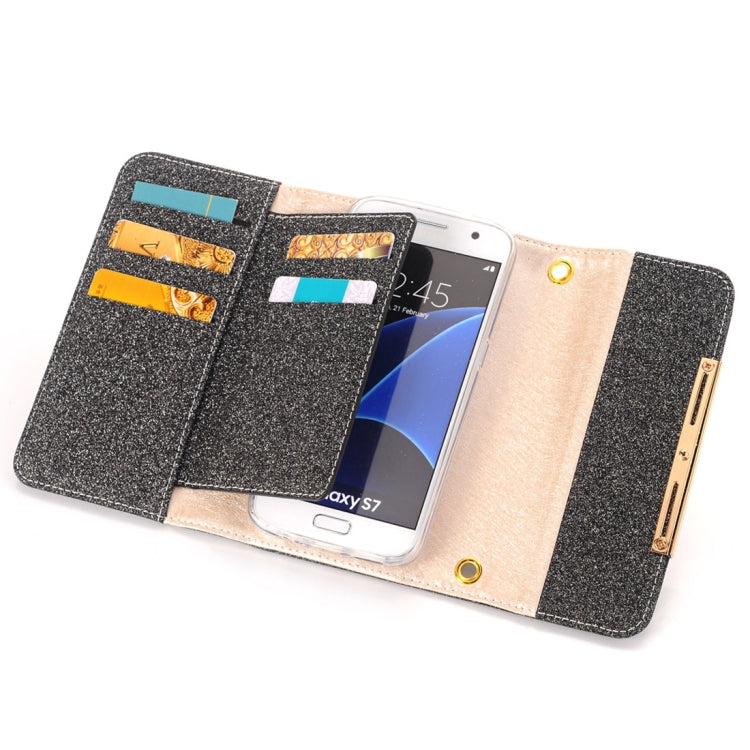 Glitter 2 in 1 Wallet Style Detachable Leather Case Shoulder Chain Bag with Card Slots for Galaxy S7 / G930