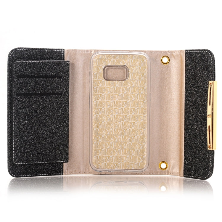 Glitter 2 in 1 Wallet Style Detachable Leather Case Shoulder Chain Bag with Card Slots for Galaxy S7 / G930