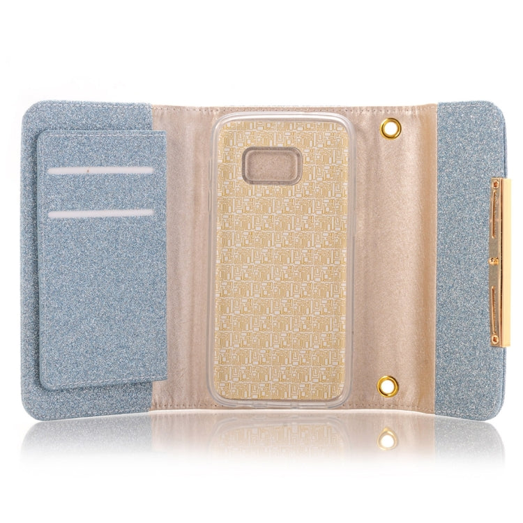 Glitter 2 in 1 Wallet Style Detachable Leather Case Shoulder Chain Bag with Card Slots for Galaxy S7 / G930