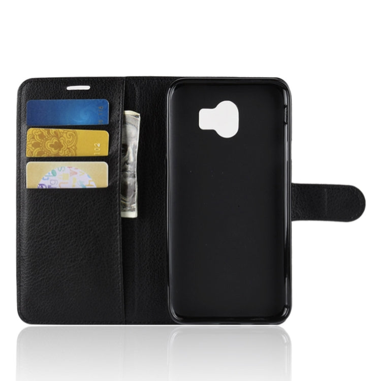 Litchi Texture Horizontal Flip Leather Case for Galaxy J4 (2018) (EU Version), with Wallet & Holder & Card Slots