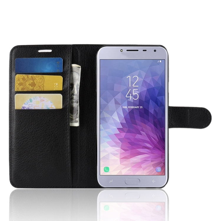 Litchi Texture Horizontal Flip Leather Case for Galaxy J4 (2018) (EU Version), with Wallet & Holder & Card Slots
