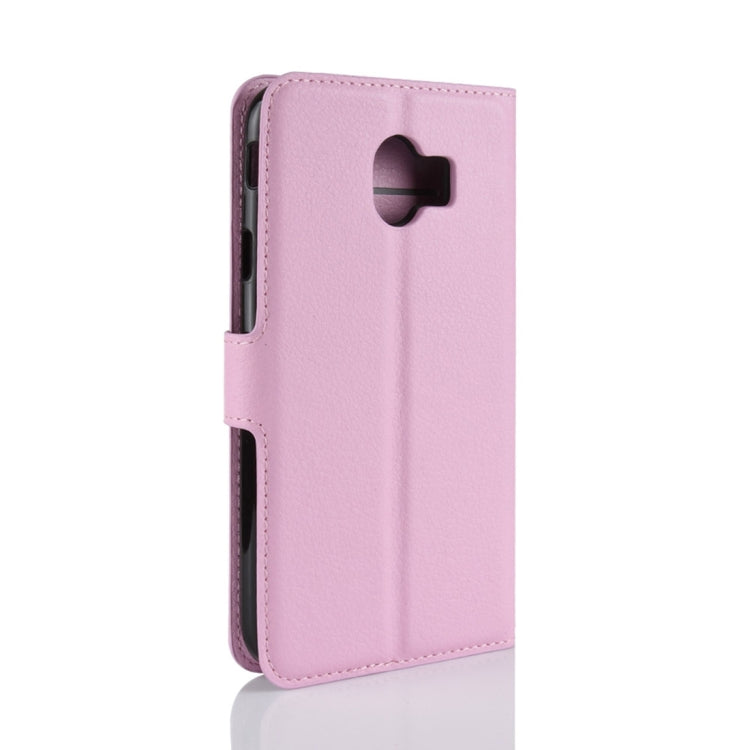 Litchi Texture Horizontal Flip Leather Case for Galaxy J4 (2018) (EU Version), with Wallet & Holder & Card Slots