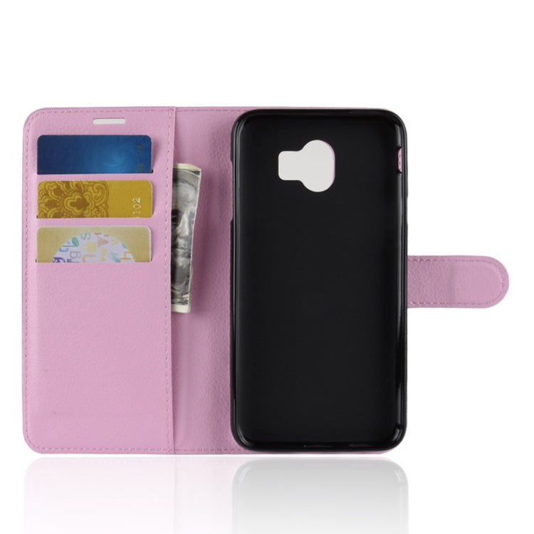Litchi Texture Horizontal Flip Leather Case for Galaxy J4 (2018) (EU Version), with Wallet & Holder & Card Slots