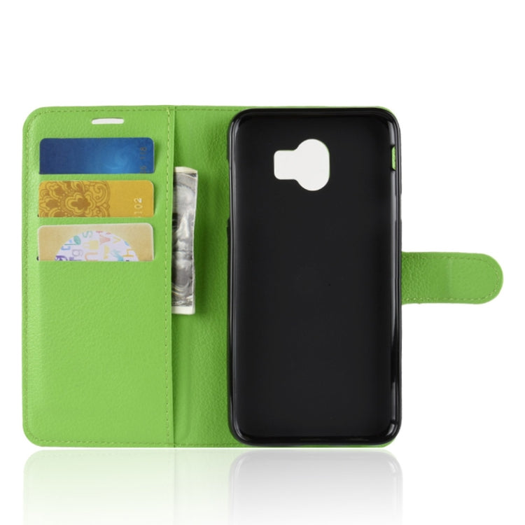 Litchi Texture Horizontal Flip Leather Case for Galaxy J4 (2018) (EU Version), with Wallet & Holder & Card Slots