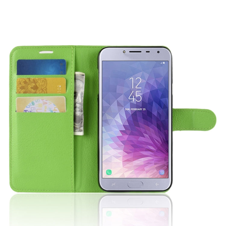 Litchi Texture Horizontal Flip Leather Case for Galaxy J4 (2018) (EU Version), with Wallet & Holder & Card Slots