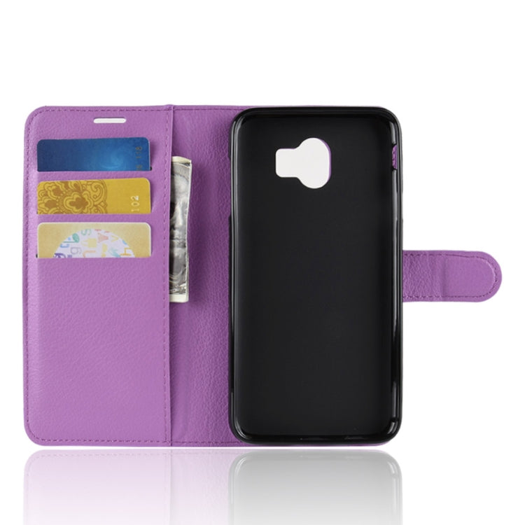 Litchi Texture Horizontal Flip Leather Case for Galaxy J4 (2018) (EU Version), with Wallet & Holder & Card Slots