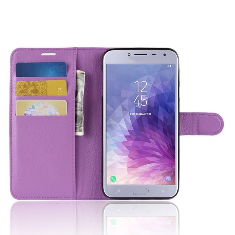 Litchi Texture Horizontal Flip Leather Case for Galaxy J4 (2018) (EU Version), with Wallet & Holder & Card Slots