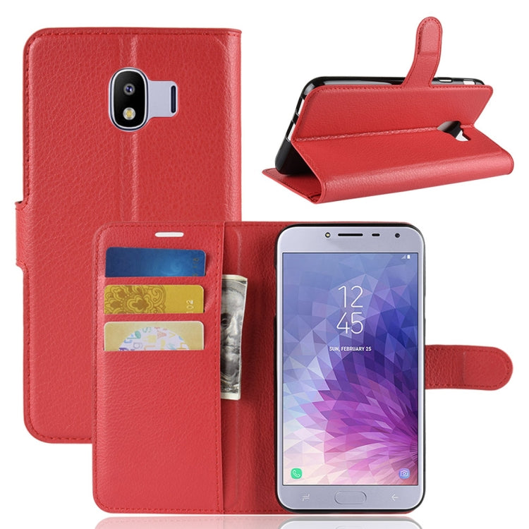 Litchi Texture Horizontal Flip Leather Case for Galaxy J4 (2018) (EU Version), with Wallet & Holder & Card Slots