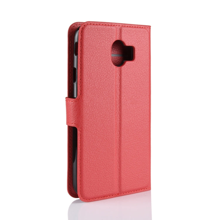 Litchi Texture Horizontal Flip Leather Case for Galaxy J4 (2018) (EU Version), with Wallet & Holder & Card Slots