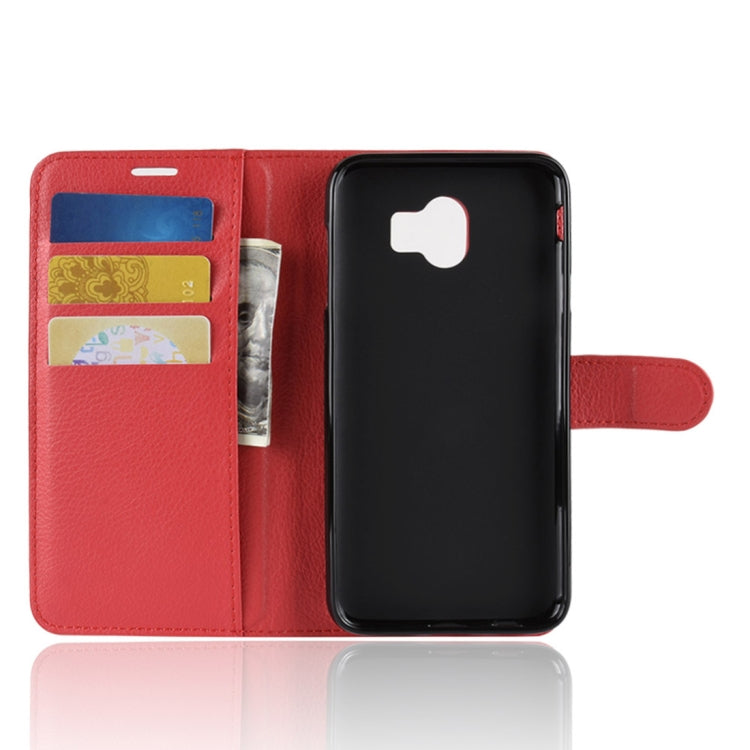 Litchi Texture Horizontal Flip Leather Case for Galaxy J4 (2018) (EU Version), with Wallet & Holder & Card Slots