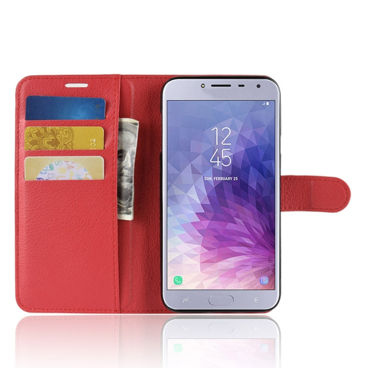 Litchi Texture Horizontal Flip Leather Case for Galaxy J4 (2018) (EU Version), with Wallet & Holder & Card Slots