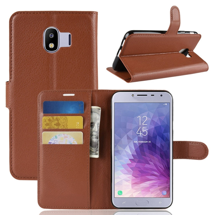 Litchi Texture Horizontal Flip Leather Case for Galaxy J4 (2018) (EU Version), with Wallet & Holder & Card Slots