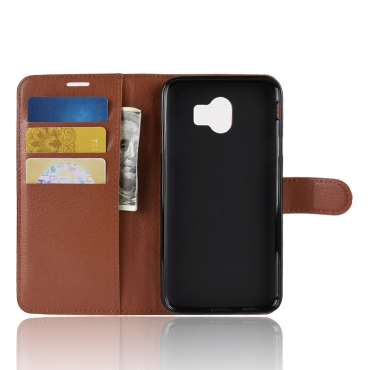 Litchi Texture Horizontal Flip Leather Case for Galaxy J4 (2018) (EU Version), with Wallet & Holder & Card Slots