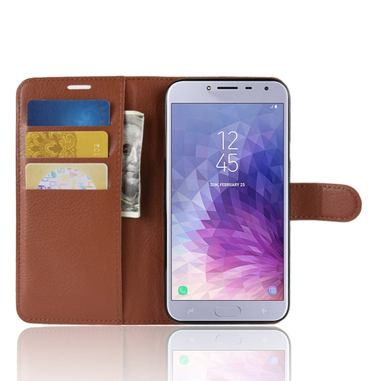 Litchi Texture Horizontal Flip Leather Case for Galaxy J4 (2018) (EU Version), with Wallet & Holder & Card Slots