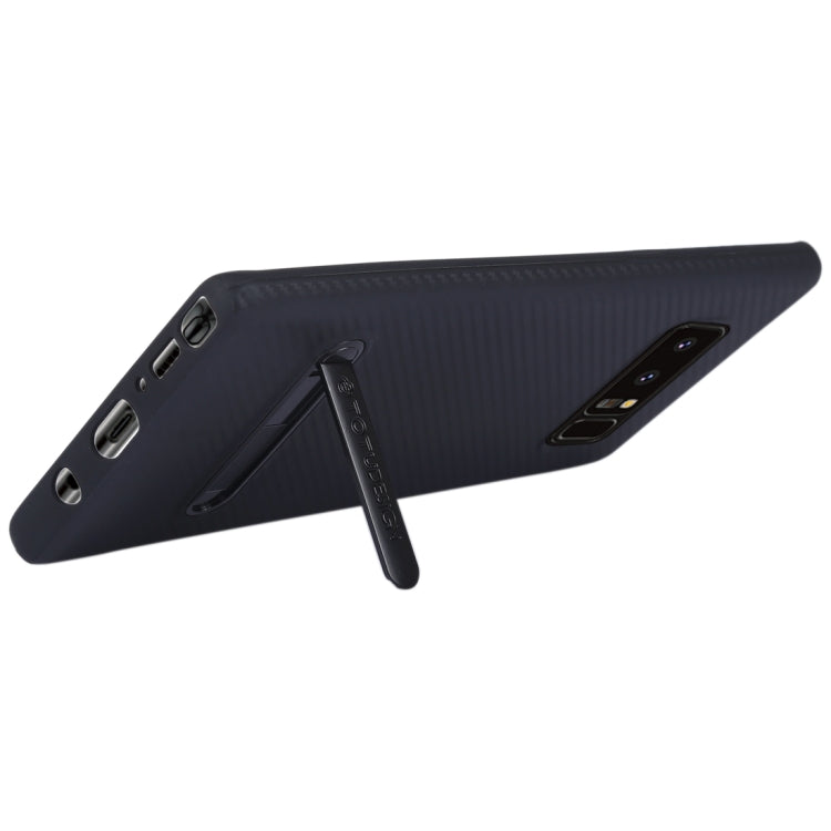 TOTUDESIGN Slim Series Carbon Fiber Texture TPU Case for Galaxy Note 8, with Holder