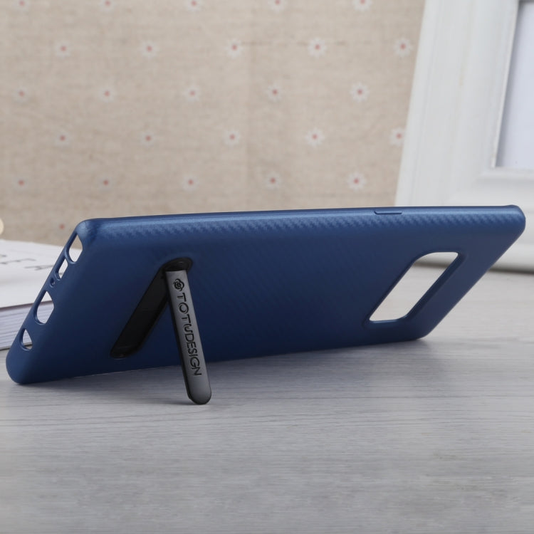 TOTUDESIGN Slim Series Carbon Fiber Texture TPU Case for Galaxy Note 8, with Holder
